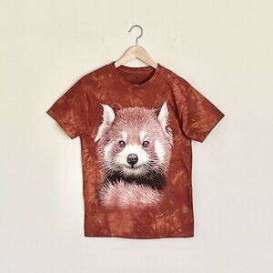Smithsonian Red Panda Graphic Orange Tie Dye T Shirt Adult size Small
